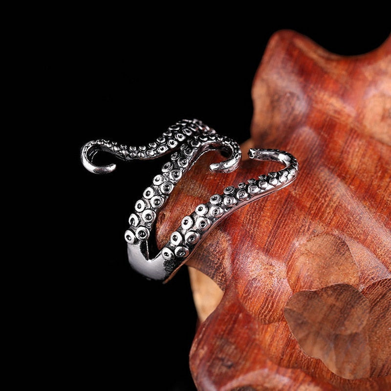 Rings Titanium Steel Gothic Deep Sea Squid Octopus Ring Fashion Jewelry Adjustable Size