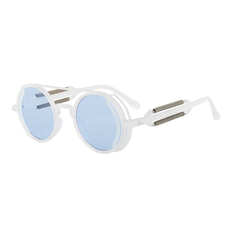 Steampunk Sunglasses UV400 High Quality  Colored Lenses Glasses Men Women Retro Round Metal Frame Sunglasses Eyewear