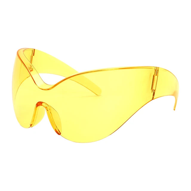 New Steampunk Oversized Sunglasses Women Trends One Piece Punk Sun Glasses