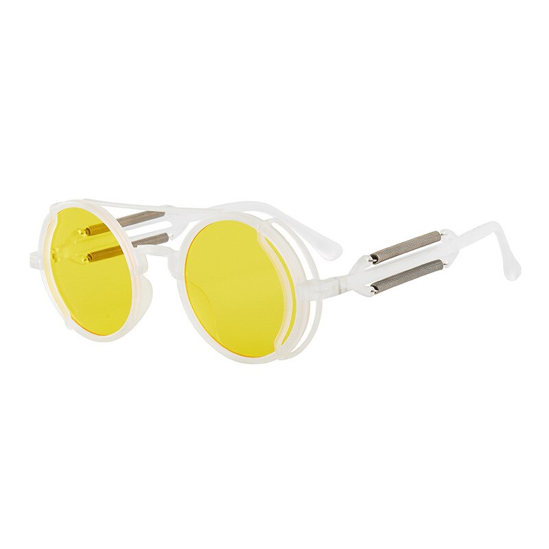 Steampunk Sunglasses UV400 High Quality  Colored Lenses Glasses Men Women Retro Round Metal Frame Sunglasses Eyewear