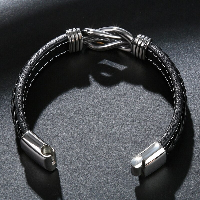 Jewelry Titanium Steel Punk Men's Leather Bracelet