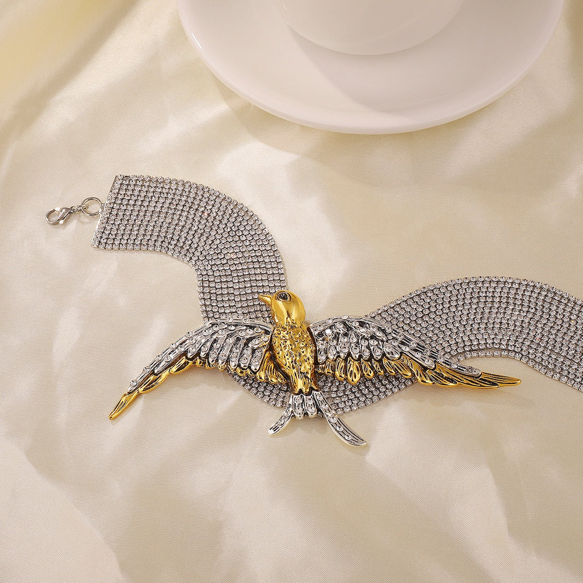 European and American exaggerated and fashionable bird and swallow multi-layered necklaces full of diamonds