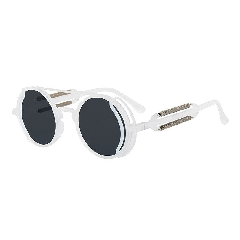 Steampunk Sunglasses UV400 High Quality  Colored Lenses Glasses Men Women Retro Round Metal Frame Sunglasses Eyewear