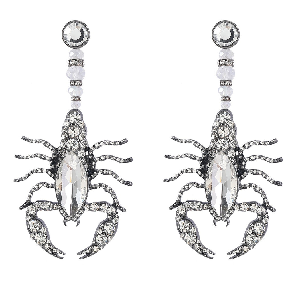 Ins Style Exaggerated Alloy Studded Scorpion Earrings Women Retro Hip Hop Earrings New