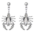 Ins Style Exaggerated Alloy Studded Scorpion Earrings Women Retro Hip Hop Earrings New