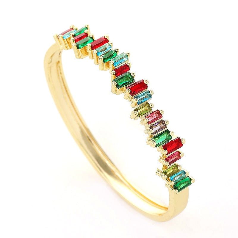 Super Sparkling Copper Inlaid Zircon Light Luxury Women's Bracelet