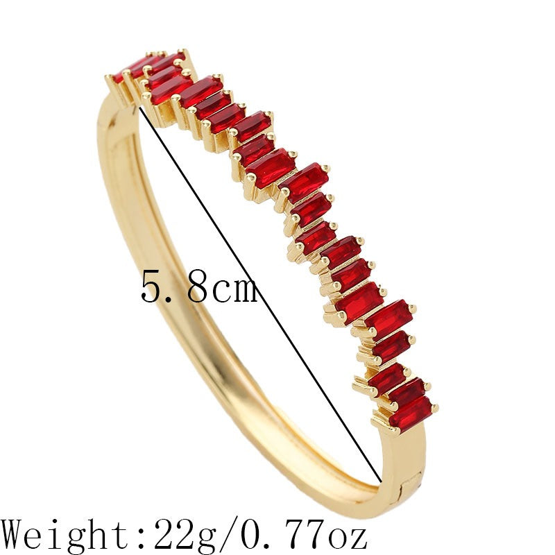 Super Sparkling Copper Inlaid Zircon Light Luxury Women's Bracelet