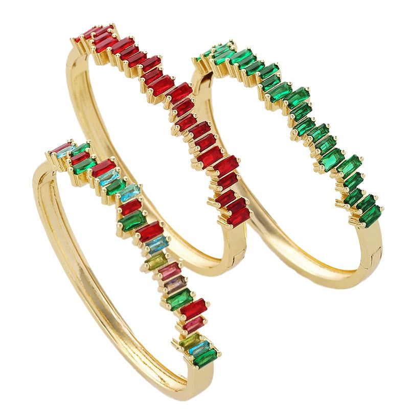 Super Sparkling Copper Inlaid Zircon Light Luxury Women's Bracelet