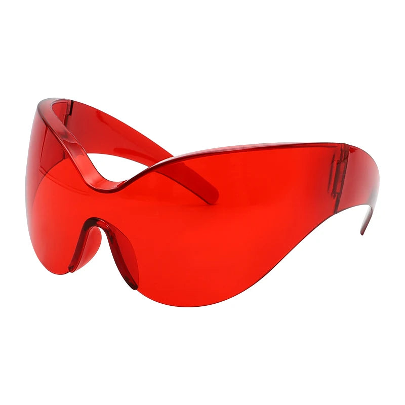 New Steampunk Oversized Sunglasses Women Trends One Piece Punk Sun Glasses