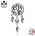 DIY Beaded Bracelet Accessories S925 Sterling Silver Beads Vintage Hollow Dream Catcher Silver Accessories