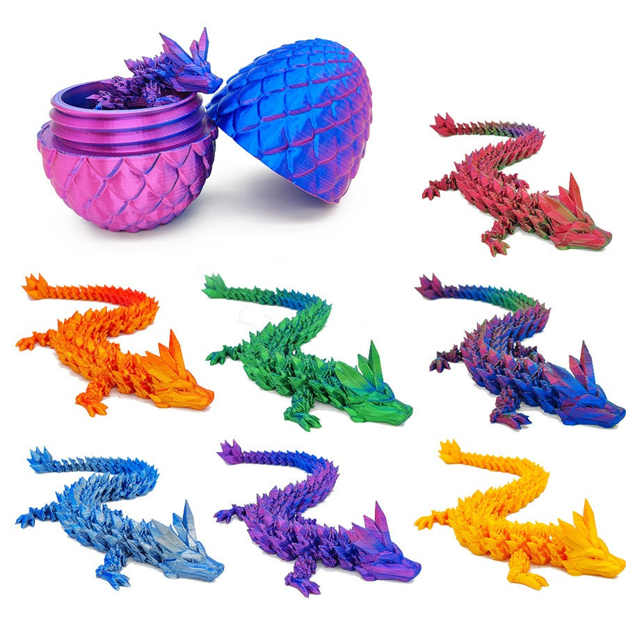 Copy of Dragon Egg 3D Printing Crystal Dragon Gem Dragon Egg Divine Dragon Storage Set Craft Gift Decoration Creative Toy Trendy Play