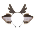 Christmas Reindeer Antler Headband, Cute Plush Deer Ears Hair Accessory, Cosplay Realistic Animal Ears Headband, Handmade Costume Jewelry
