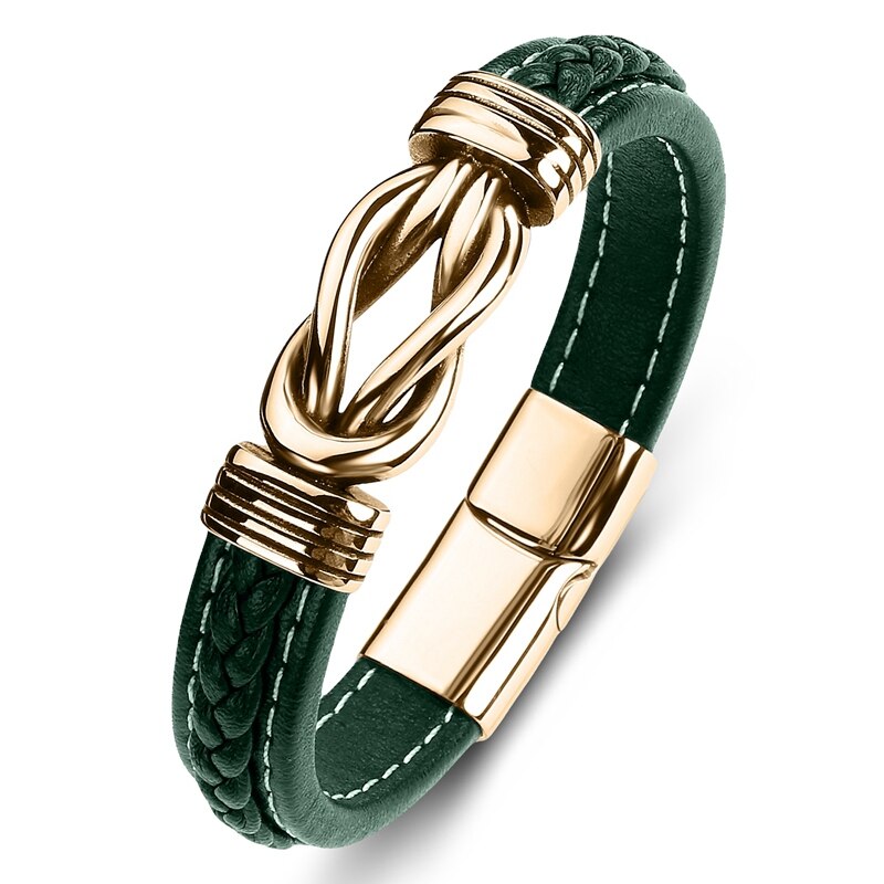 Jewelry Titanium Steel Punk Men's Leather Bracelet