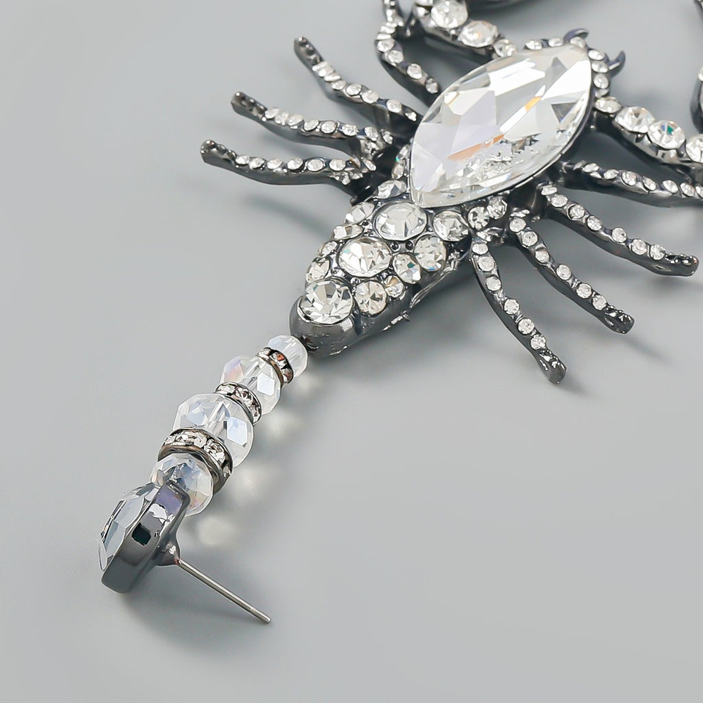 Ins Style Exaggerated Alloy Studded Scorpion Earrings Women Retro Hip Hop Earrings New