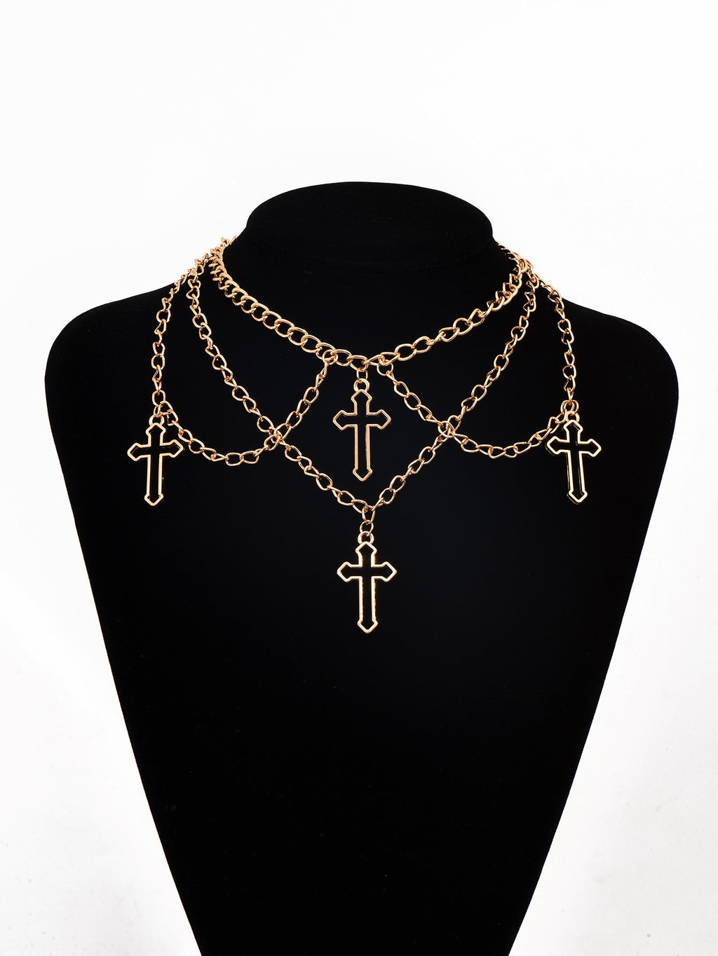 Necklace Jewelry Fashion Female Cross Multi layer Necklace Gothic Cross Pendant Necklace