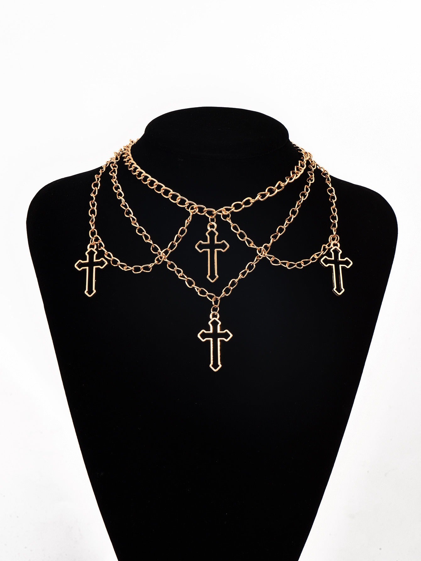 Necklace Jewelry Fashion Female Cross Multi layer Necklace Gothic Cross Pendant Necklace