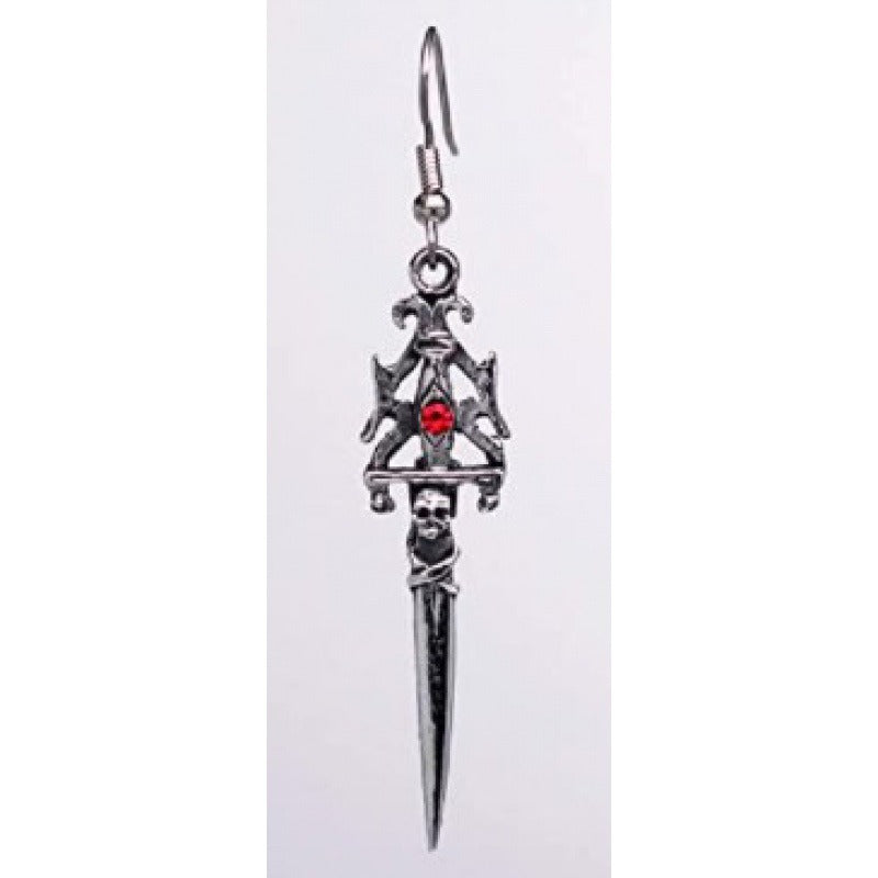 New Gothic Skull Sword Earrings and Earrings Wish New Jewelry