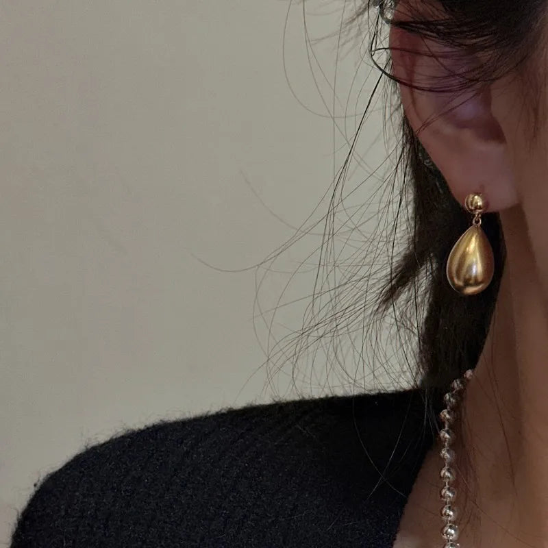 S925 Sterling silver solid drop earrings electroplated gold women's jewelry luxury fashion