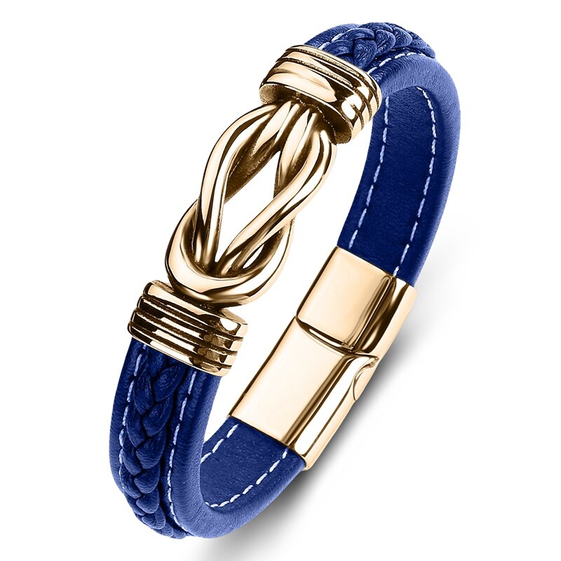 Jewelry Titanium Steel Punk Men's Leather Bracelet