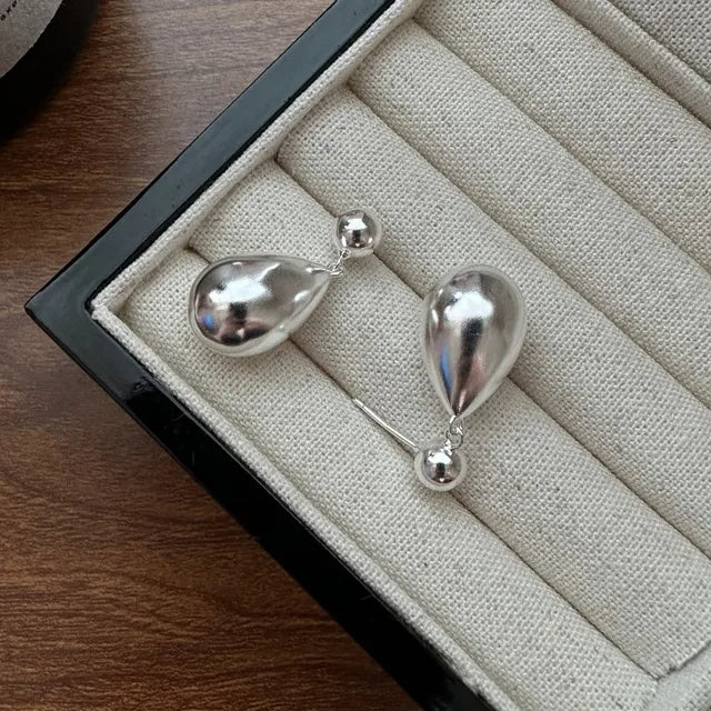 S925 Sterling silver solid drop earrings electroplated gold women's jewelry luxury fashion