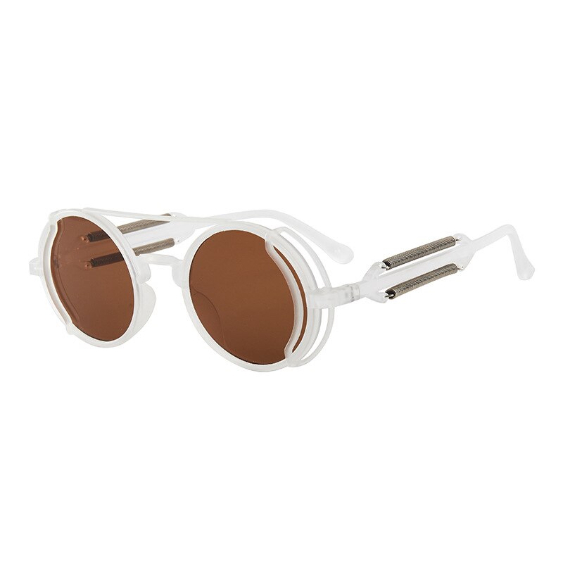 Steampunk Sunglasses UV400 High Quality  Colored Lenses Glasses Men Women Retro Round Metal Frame Sunglasses Eyewear