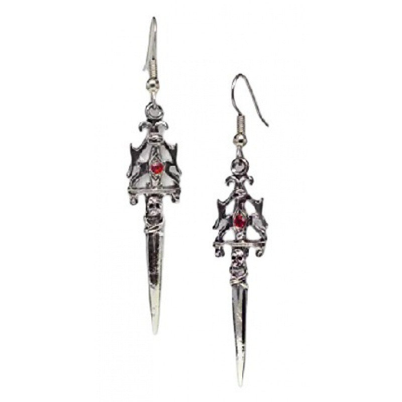 New Gothic Skull Sword Earrings and Earrings Wish New Jewelry