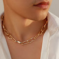 Ingemark Punk Hiphop Irregular O Chain Necklace Men Unisex Collares Goth Chunky Link Neck Accessories Grunge Jewelry Steampunk