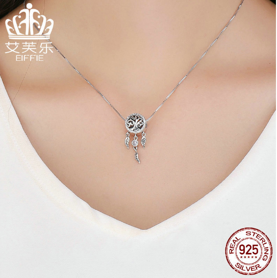 DIY Beaded Bracelet Accessories S925 Sterling Silver Beads Vintage Hollow Dream Catcher Silver Accessories