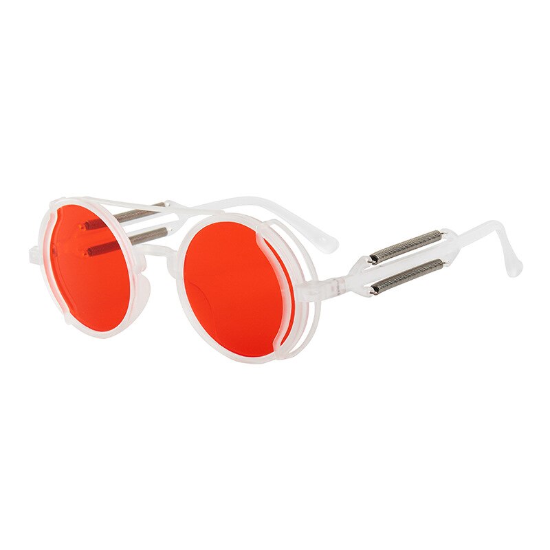 Steampunk Sunglasses UV400 High Quality  Colored Lenses Glasses Men Women Retro Round Metal Frame Sunglasses Eyewear