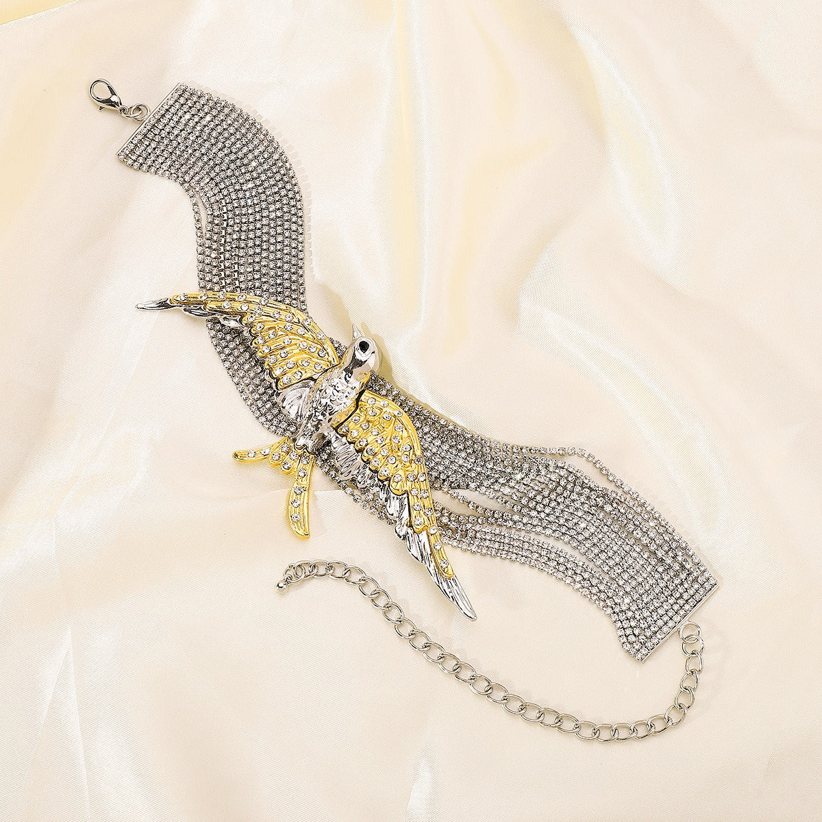 European and American exaggerated and fashionable bird and swallow multi-layered necklaces full of diamonds