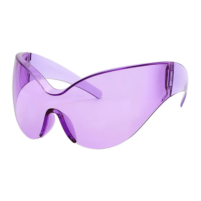 New Steampunk Oversized Sunglasses Women Trends One Piece Punk Sun Glasses